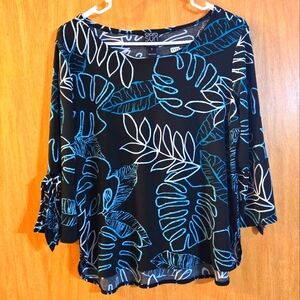 Clara Sun Woo Tropical Leaf Blouse Top